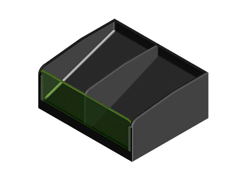 Clear Front Shelf Organizer with Green Fence [PR19M-GF]