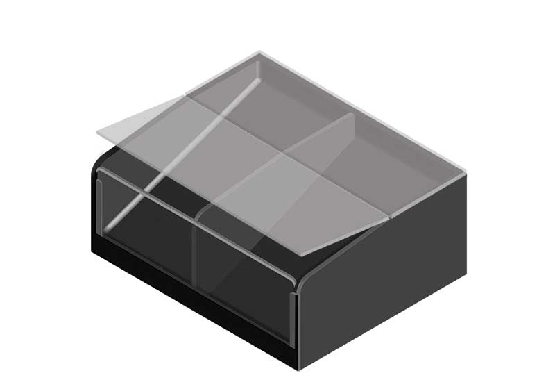 Clear Front Shelf Organizer with Permanent Divider [PR19M]