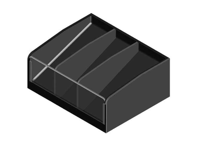 Clear Front Shelf Organizer with Permanent Divider [PR19M3]