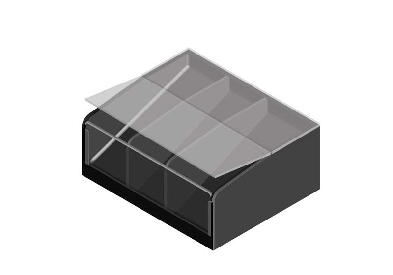 Clear Front Shelf Organizer with Permanent Divider [PR19M3]