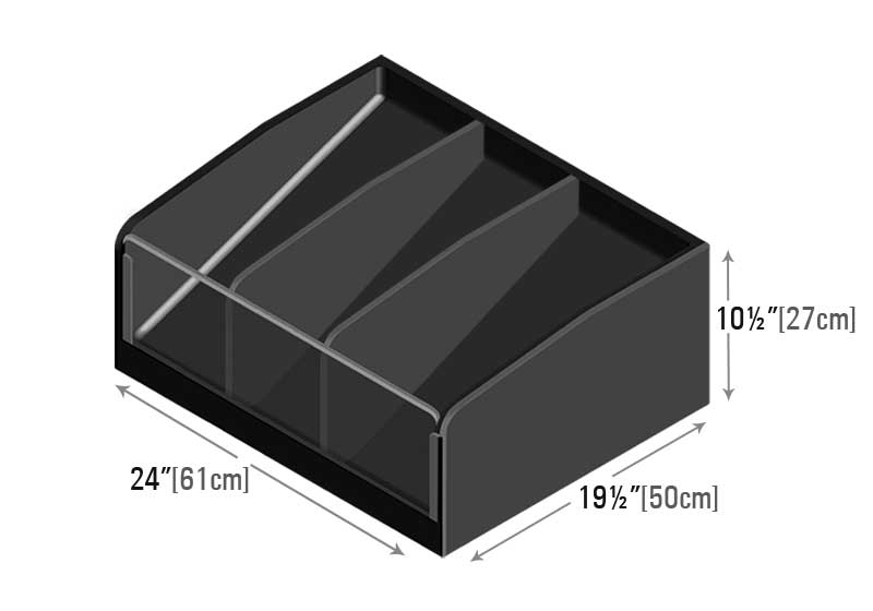 Clear Front Shelf Organizer with Permanent Divider [PR19M3]