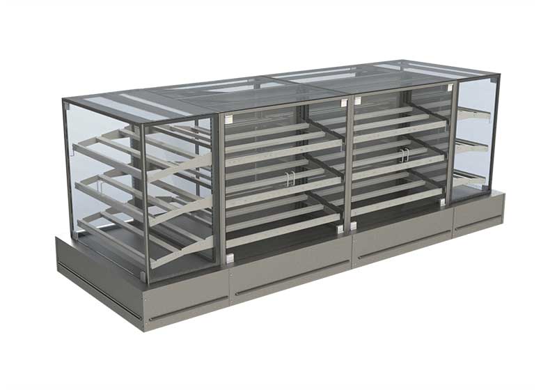 3 Level Metal Shelves Bakery Display [HEB-BAK-Island-Center48]