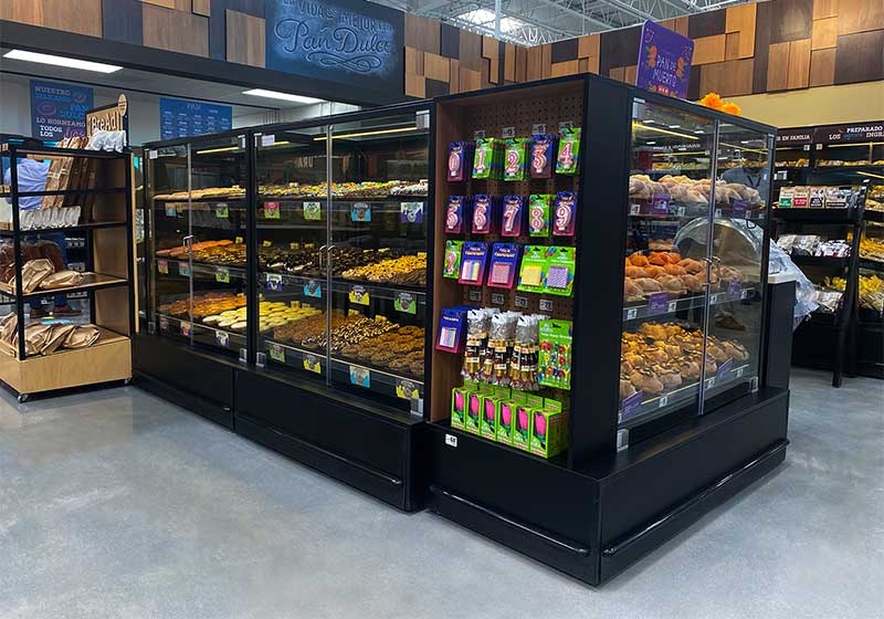 3 Level Metal Shelves Bakery Display [HEB-BAK-Island-Center48]