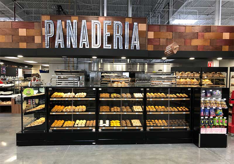 3 Level Metal Shelves Bakery Display [HEB-BAK-Island-Center48]