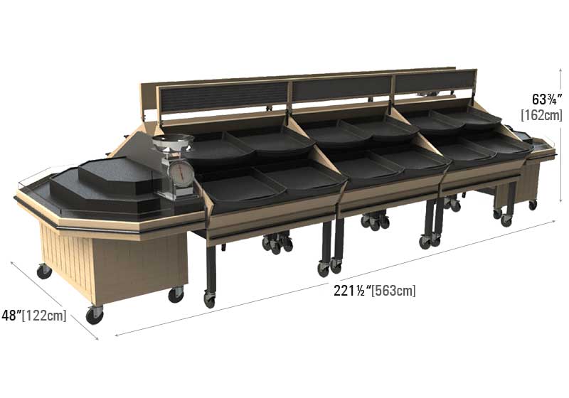 Euro Table with Endcaps [EU23-48A-VT | EU100E-36-VT]