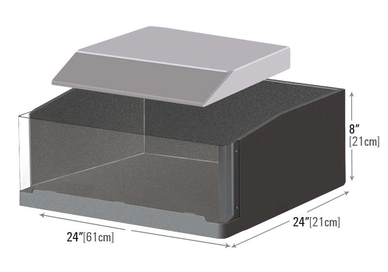 Clear Front Shelf Organizer with Round Corners [PR64-2424-Flat]