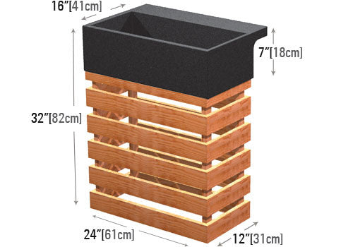 24" Wide Wood Extender with 6" Deep Top [CR104]