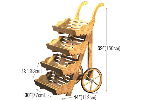 Upright 4-Tier Pushcart [DC108]