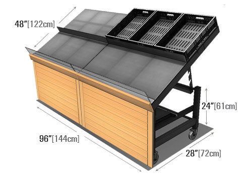 Orchard Table Produce Table Produce table riser Produce Signs Produce Merchandising Produce accessories Euro Table Euro Table Risers Metal