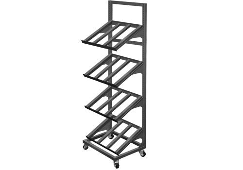  sided four shelf mobile display-