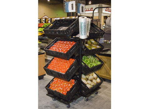  sided four shelf mobile display-