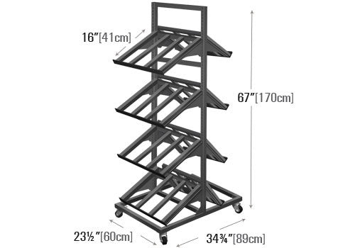 2 Sided Four Shelf Mobile Display [METTBL-224H]