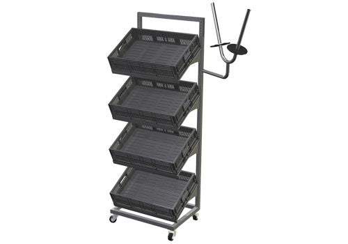1 Sided Four Shelf Mobile Display [METTBL-124H]