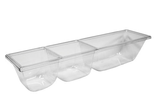 Three Compartment Molded Clear Pan [MPJ]
