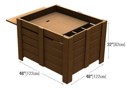 Slat Sided 4-Level Square Bin [OBW484832]