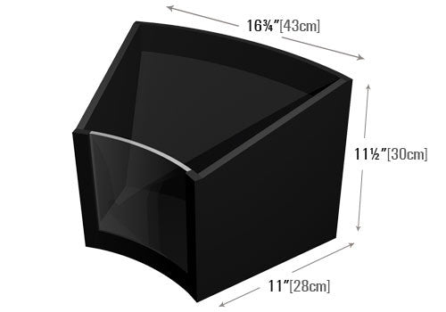 Small 11.5" High Convex Curved Shelf Insert with Clear Front [PR22CN]
