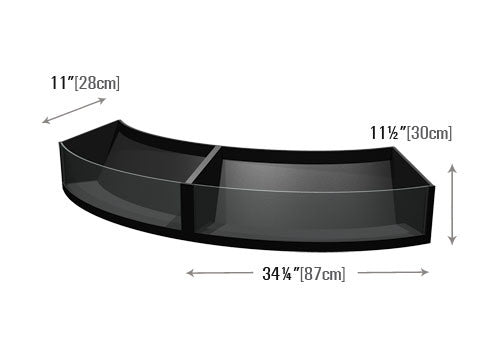 11.5" High Convex Curved Shelf Insert with Clear Front [PR22CX]