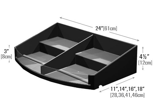Curved Front Stepped Shelf Organizer [PR77C]