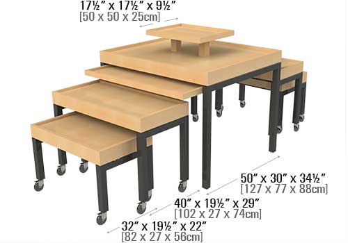 Contemporary Tables with Metal Legs and Casters [WF6102]