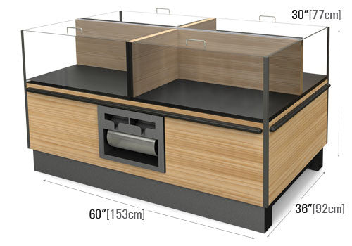Four Compartments Rectangular Bulk Display [BREXT60]