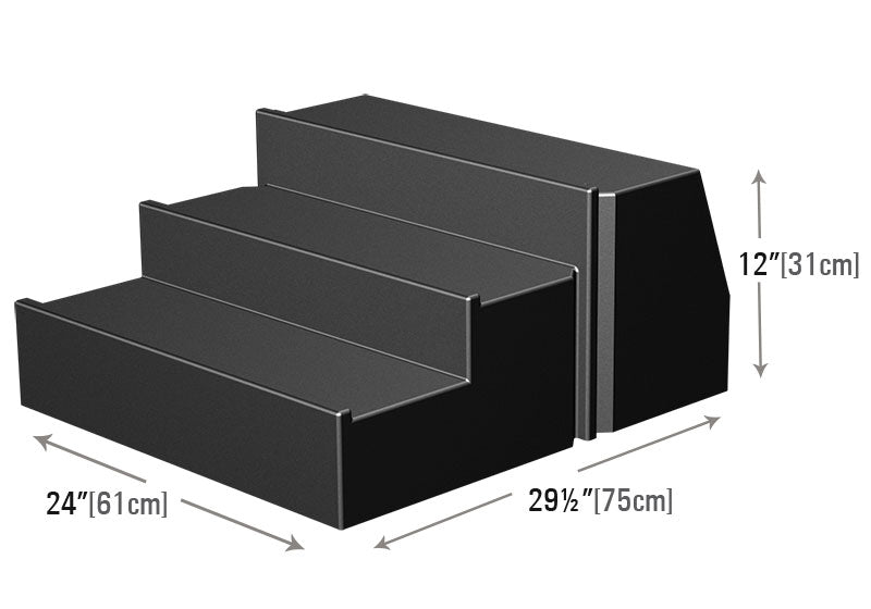 3 Stepped Back Cutout Deli Riser for Storage [DR75]