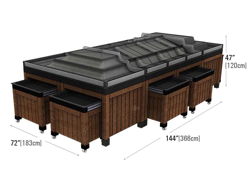 Dry Table with Orchard Bins [DT-OB]