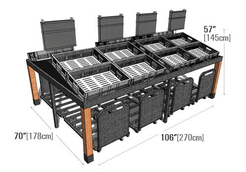 Orchard Table Produce Table Produce table riser Produce Signs Produce Merchandising Produce accessories Euro Table Euro Table Risers Metal