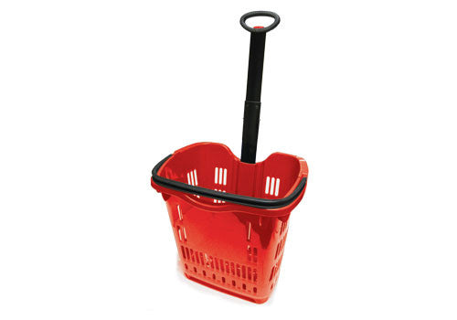 Rolling Plastic Shopping Basket [RSPB-RED]
