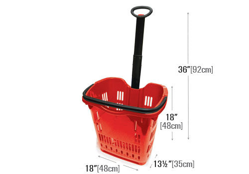 Rolling Plastic Shopping Basket [RSPB-RED]
