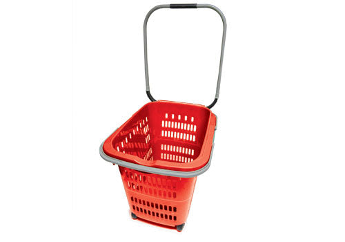 Rolling Plastic Shopping Basket [RSPB2-RED]